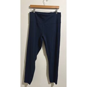 Lululemon Women's Navy Blue Wunder Under High Rise Crop leggings Size 14 Yoga